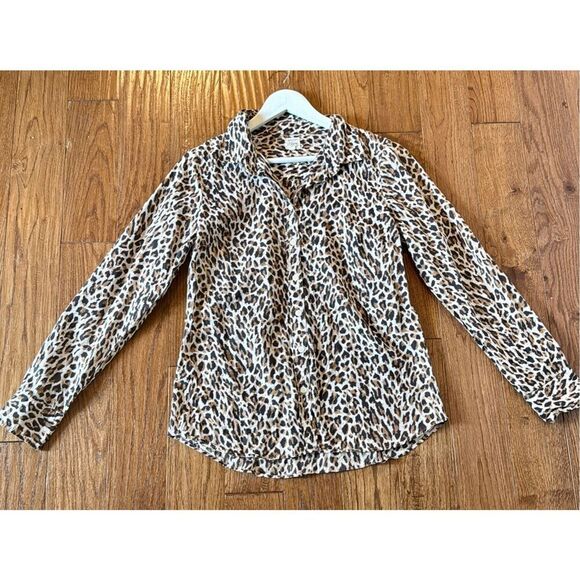 J.Crew cotton leopard collared button down size small - Picture 4 of 12